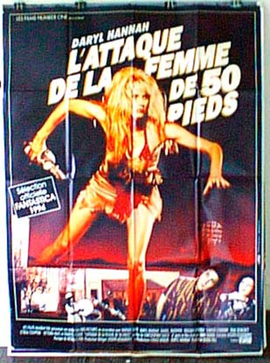 Attack of the 50 ft Woman Original French Movie Poster, Hannah remake
