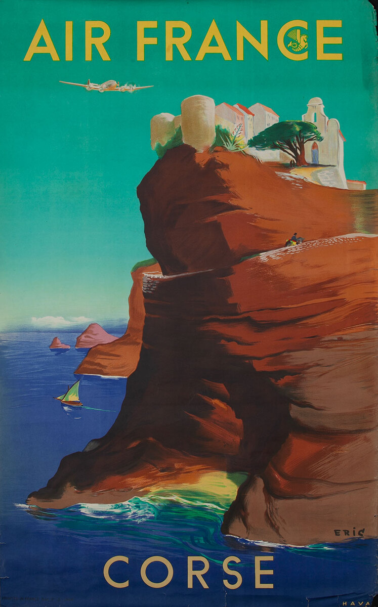 Air France Corse Travel Poster