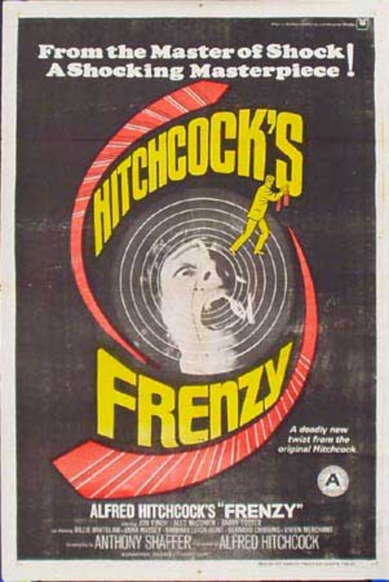 Alfred Hitchcock Frenzy 1 sheet Original Movie Poster Indian Release