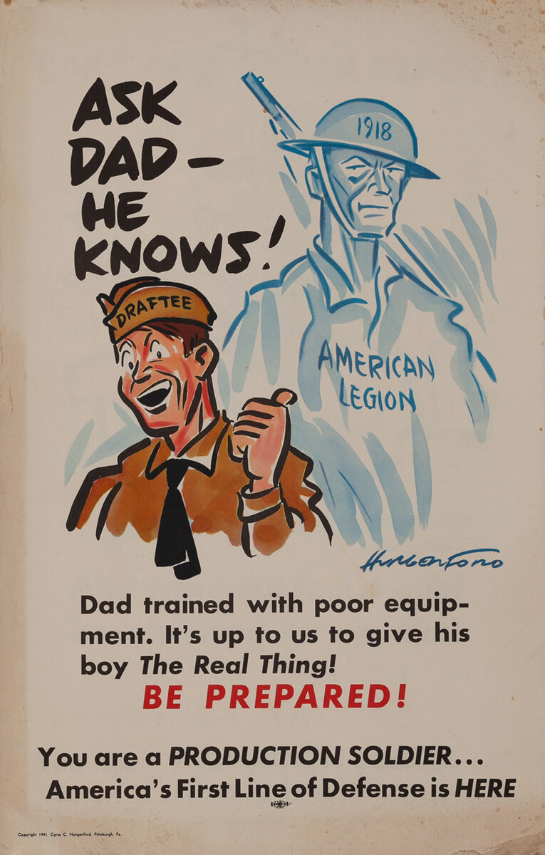 Ask Dad He Knows! - Production Soldier WWII Homefront Poster