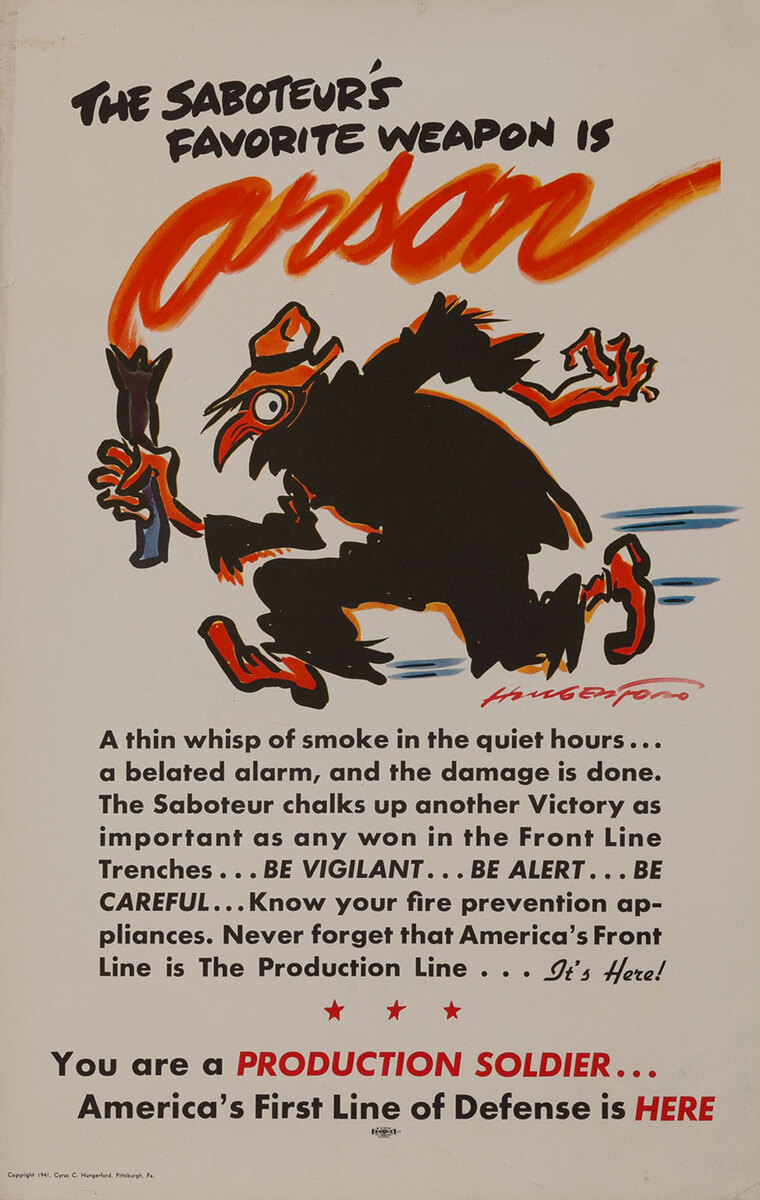 The Saboteurs's Favorite Weapon is Arson - Production Soldier WWII Homefront Poster