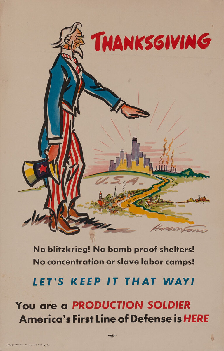 Thanksgiving - Production Soldier WWII Homefront Poster