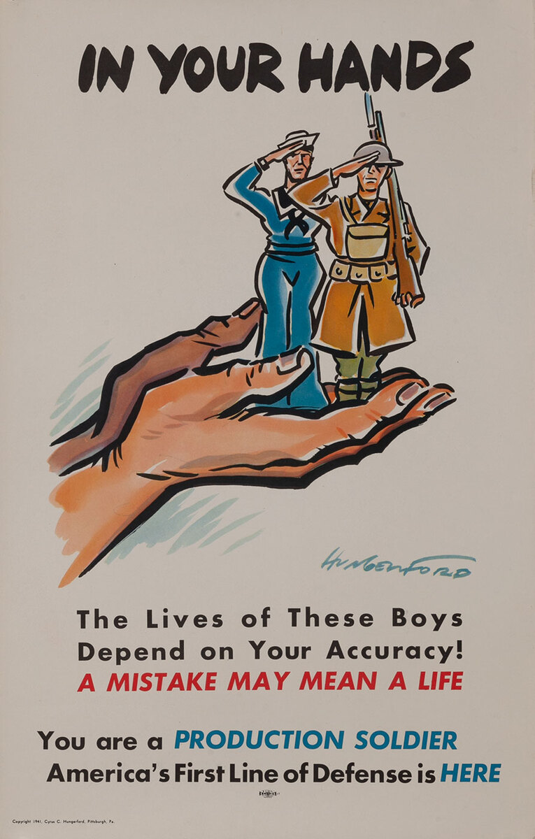In Your Hands - Production Soldier WWII Homefront Poster