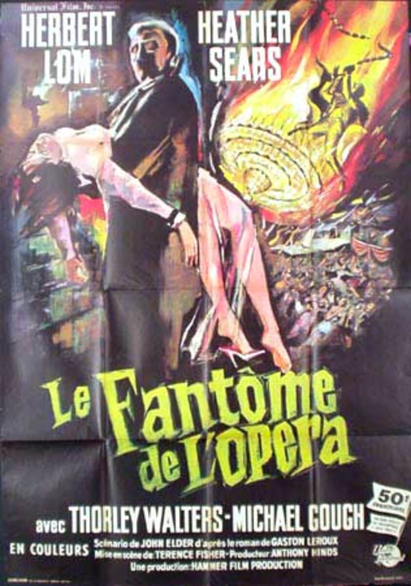 Phantom of the Opera French ReRelease Vintage Vintage Movie Poster 