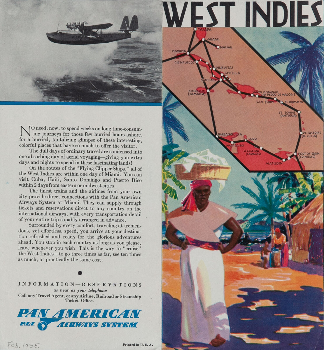 Pan American Airways Travel Brochure West Indies 