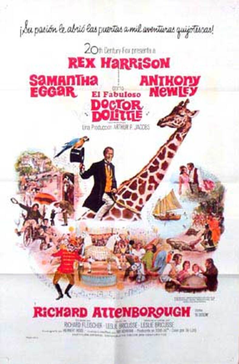 Dr. Dolittle Original Vintage Movie Poster Spanish Release