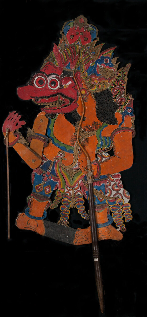 Indonesian Painted Leather Shadow Puppet
