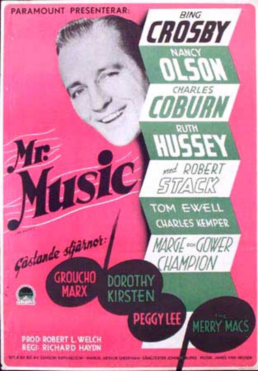 Mr. Music Original Movie Poster Swedish Release