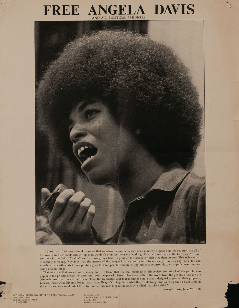 Free Angela Davis and other Political Prisoners - Civil Rights Poster