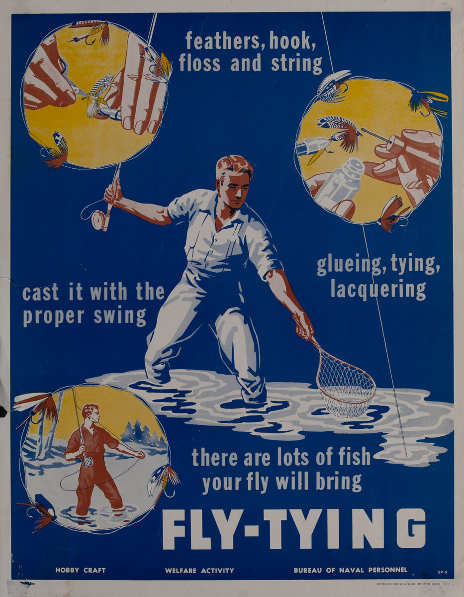 Bureau of Naval Personnel Welfare Activity Poster Fly-Tying
