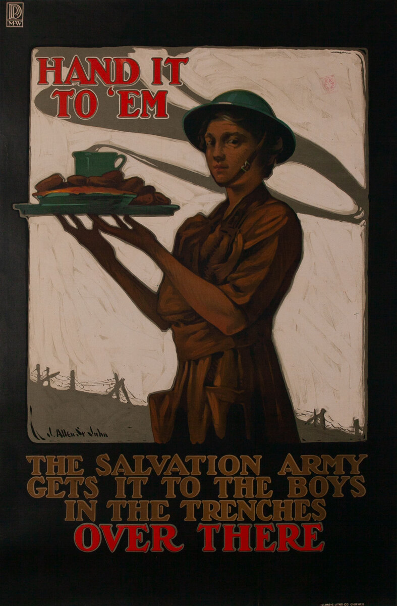 Hand it to 'Em WWI Salvation Army Poster Over There