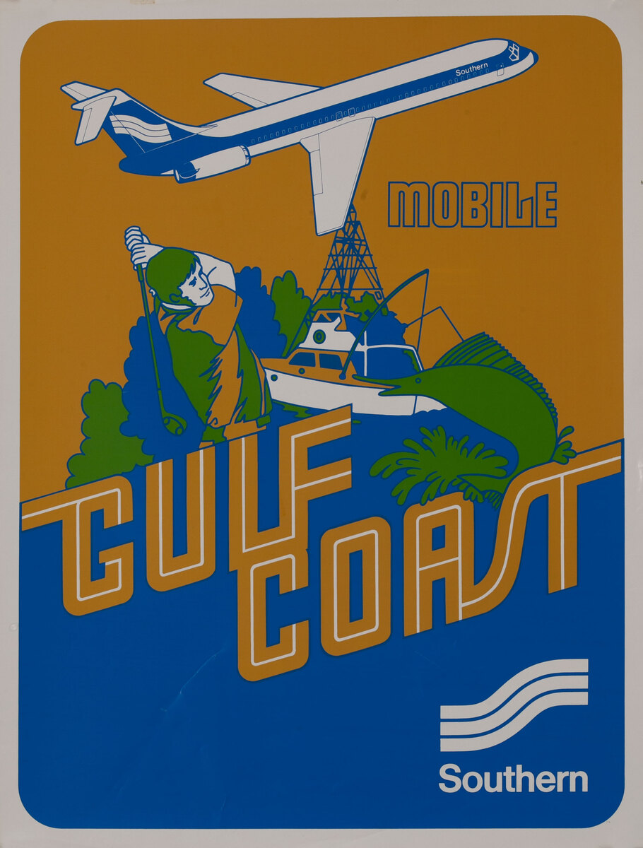 Southern Airways Travel Poster Mobile Gulf Coast