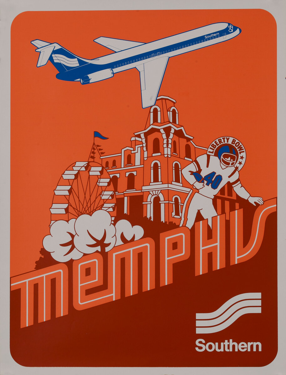 Southern Airways Travel Poster Memphis