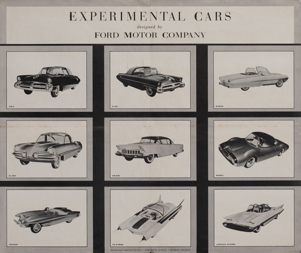Experimmental Cars designed by Ford Motor Company