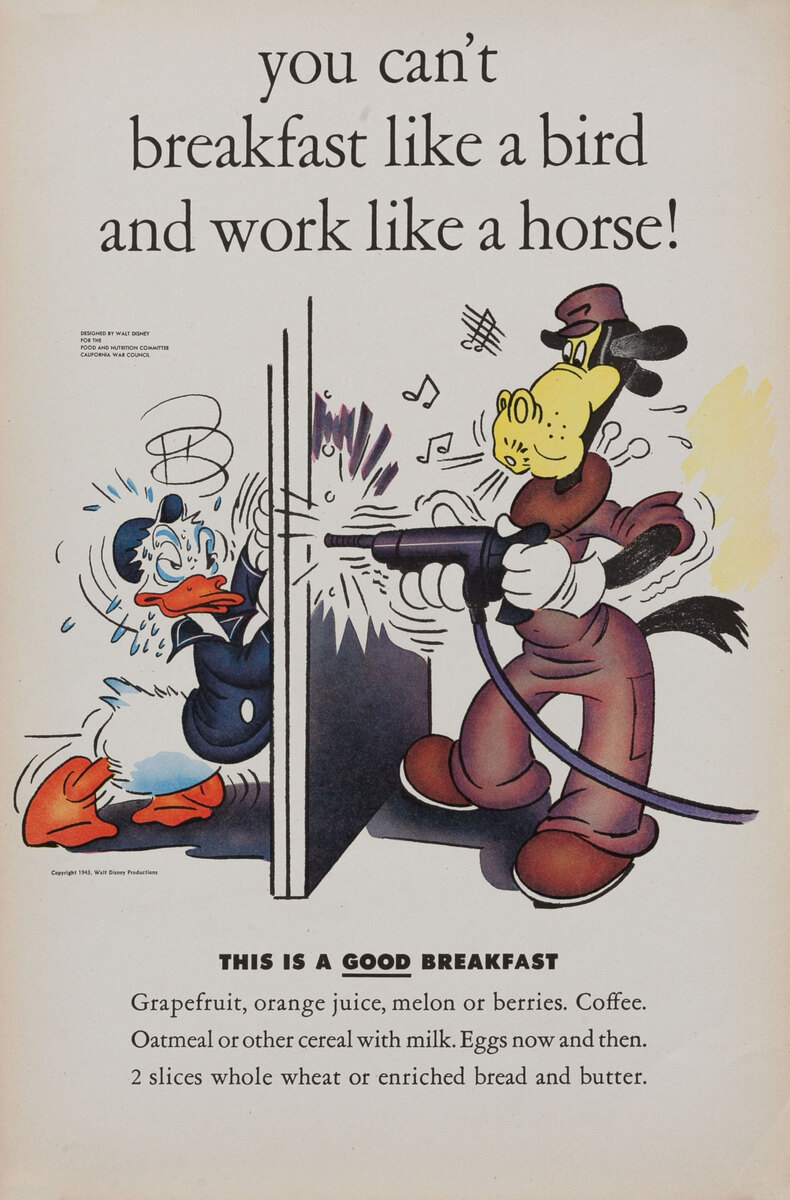 WWII Homefront Disney Poster - this is a good breakfast