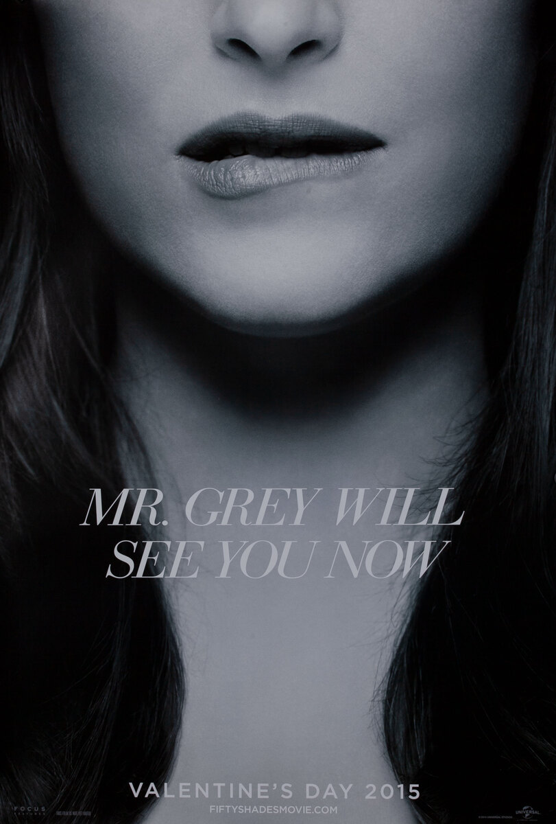 Mr. Grey Will See You Now, Fifty Shades of Grey Teaser Poster, Mrs. Grey bites her lip
