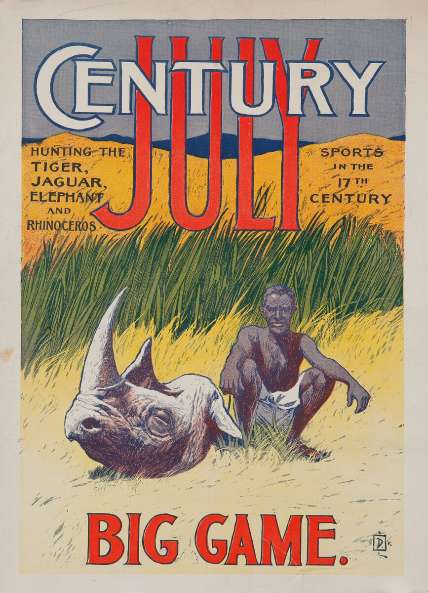 Century July  Big Game American Literary Poster