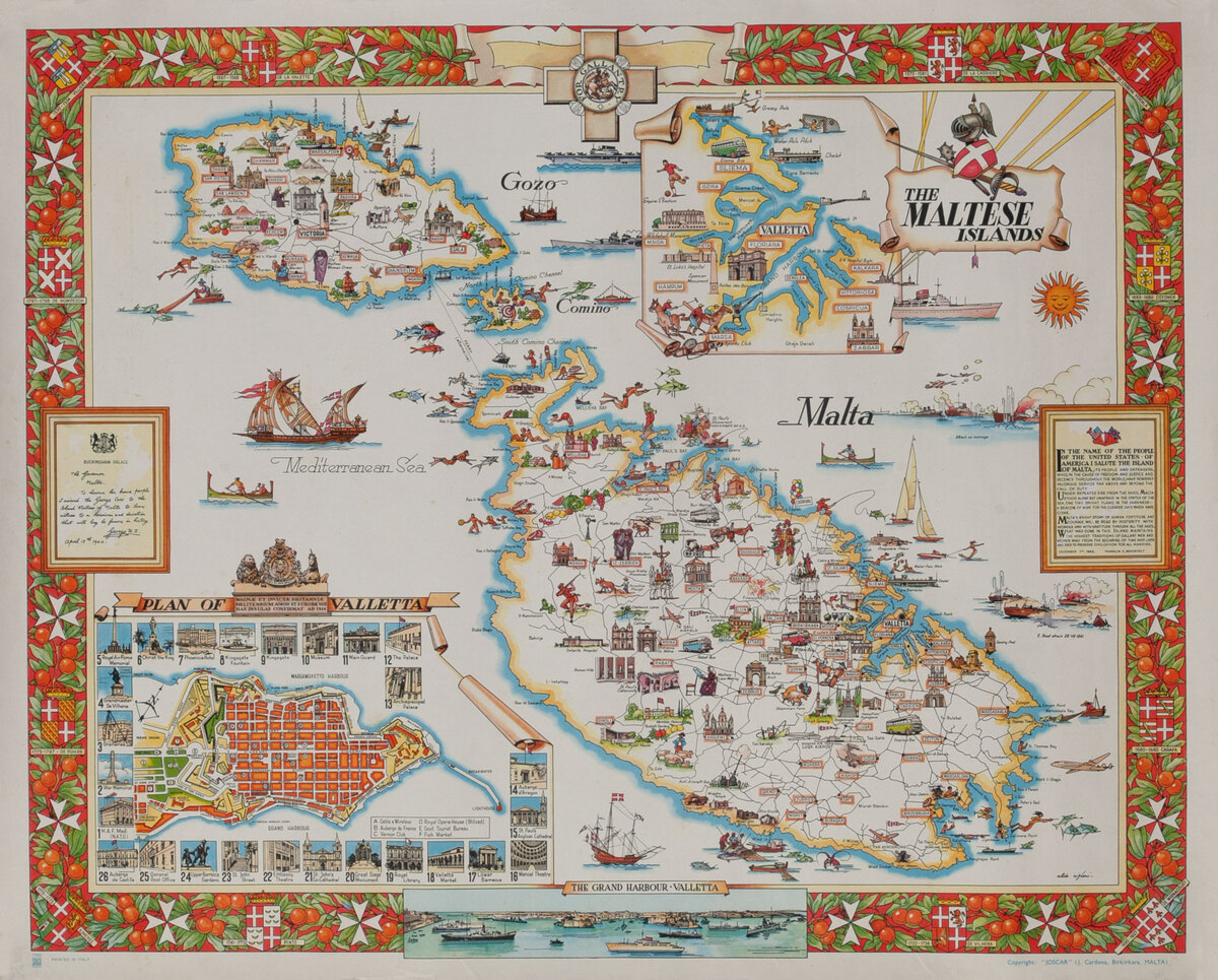The Maltese Islands Malta Travel Map Poster