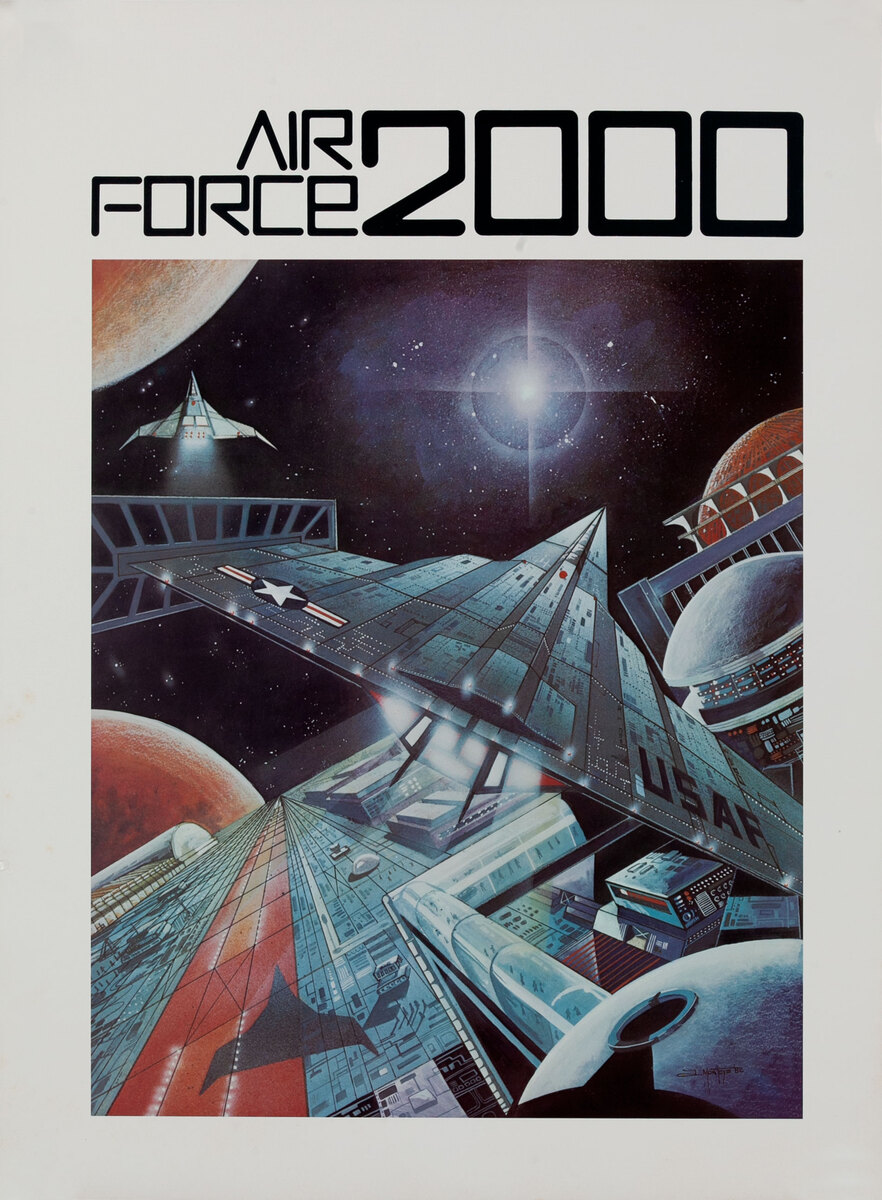 Air Force 2000 AFROTC Recruiting Poster - Space Station