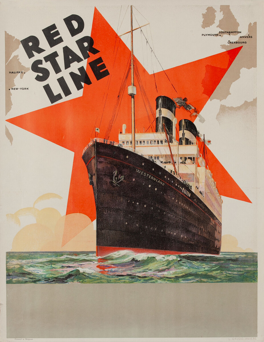 Red Star Line Poster Westernland Ship Poster