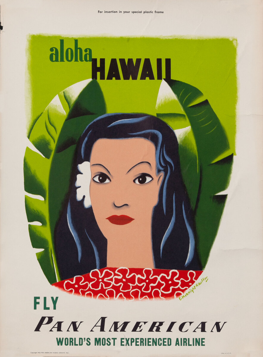 Aloha Hawaii Fly Pan American World's Most Experienced Airline, small size