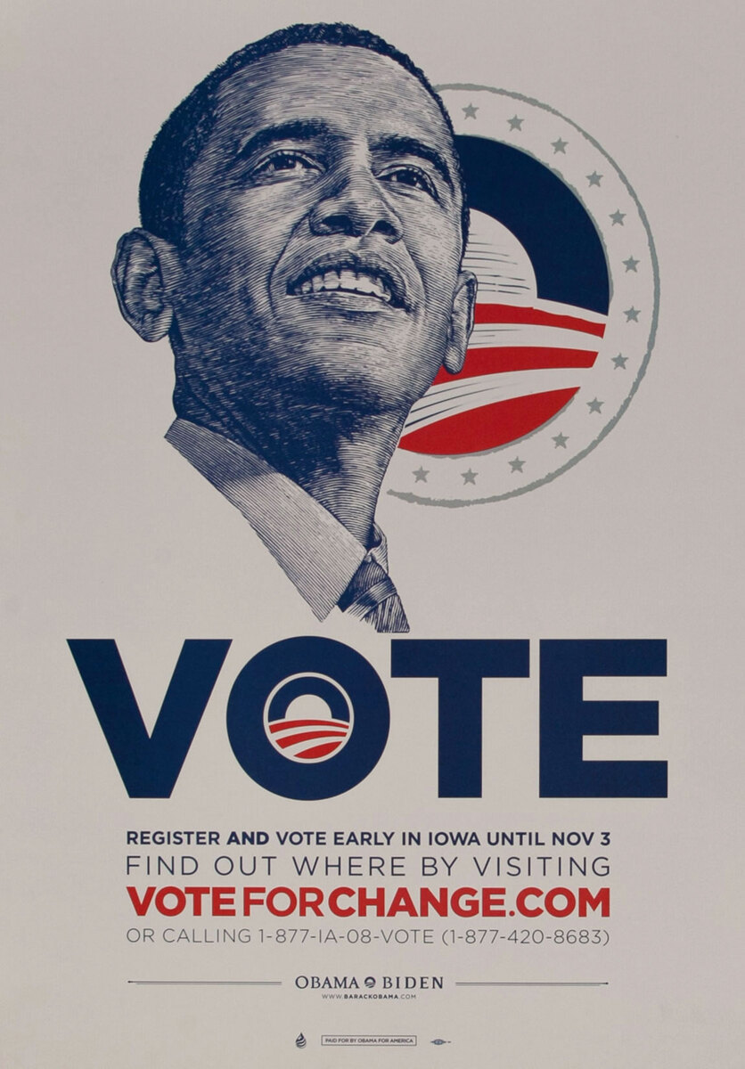 Vote  - Find Out Where - Barack Obama 2008 Presidential Campaign Poster