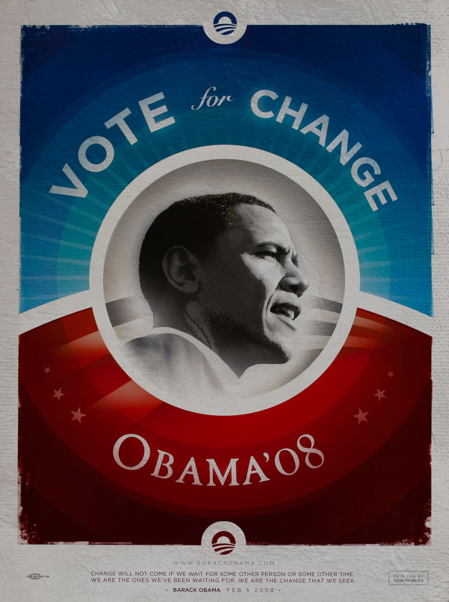 VOTE for Change Obama '08 - Barack Obama 2008 Presidential Campaign Poster