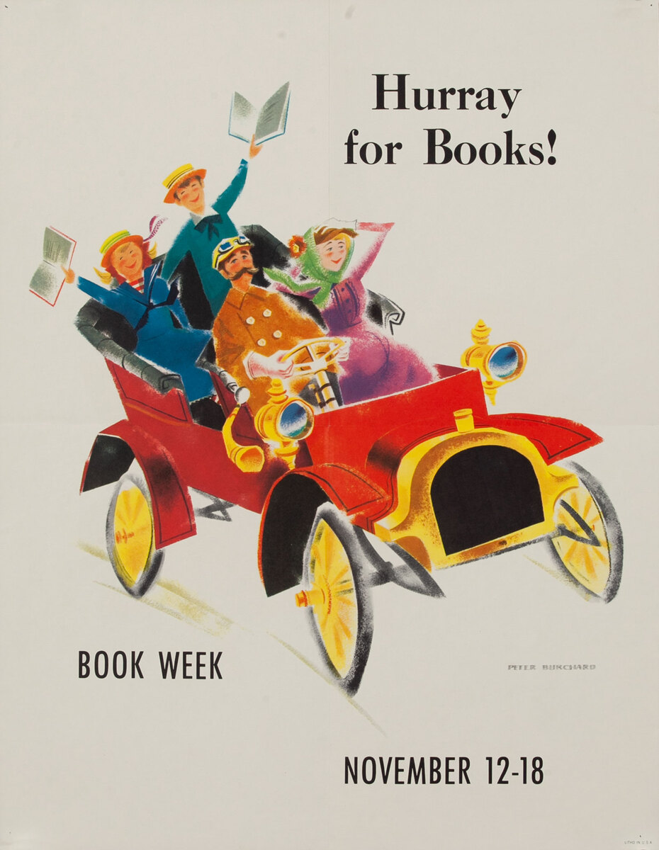 Hurray for Books - 1961 Children's Book Week Poster 
