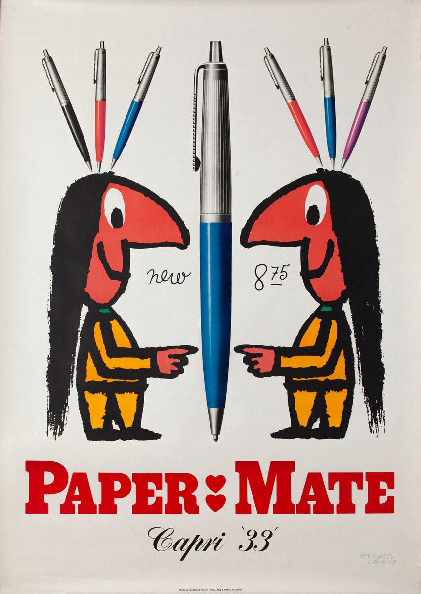 Paper Mate Capri 33 Swiss Pen Advertising Poster