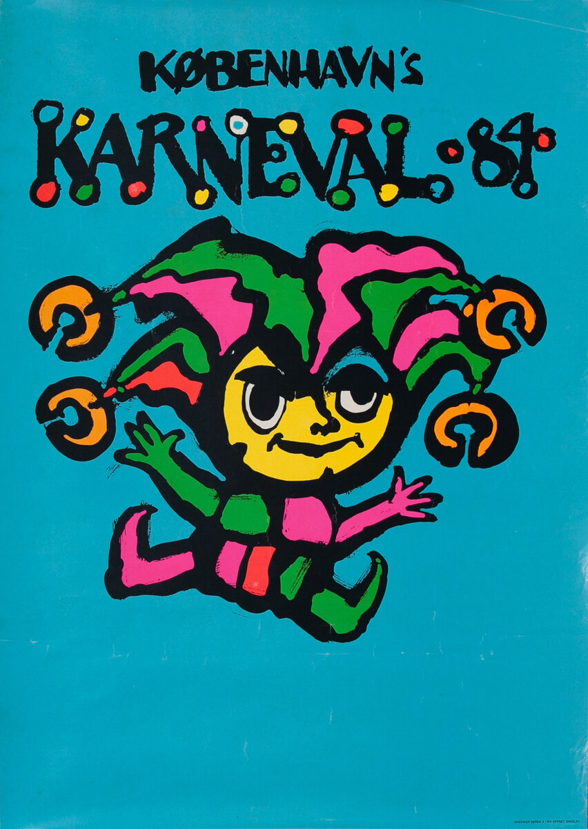 Kobenhavn Karneval Copenhagen Denmark Travel Poster