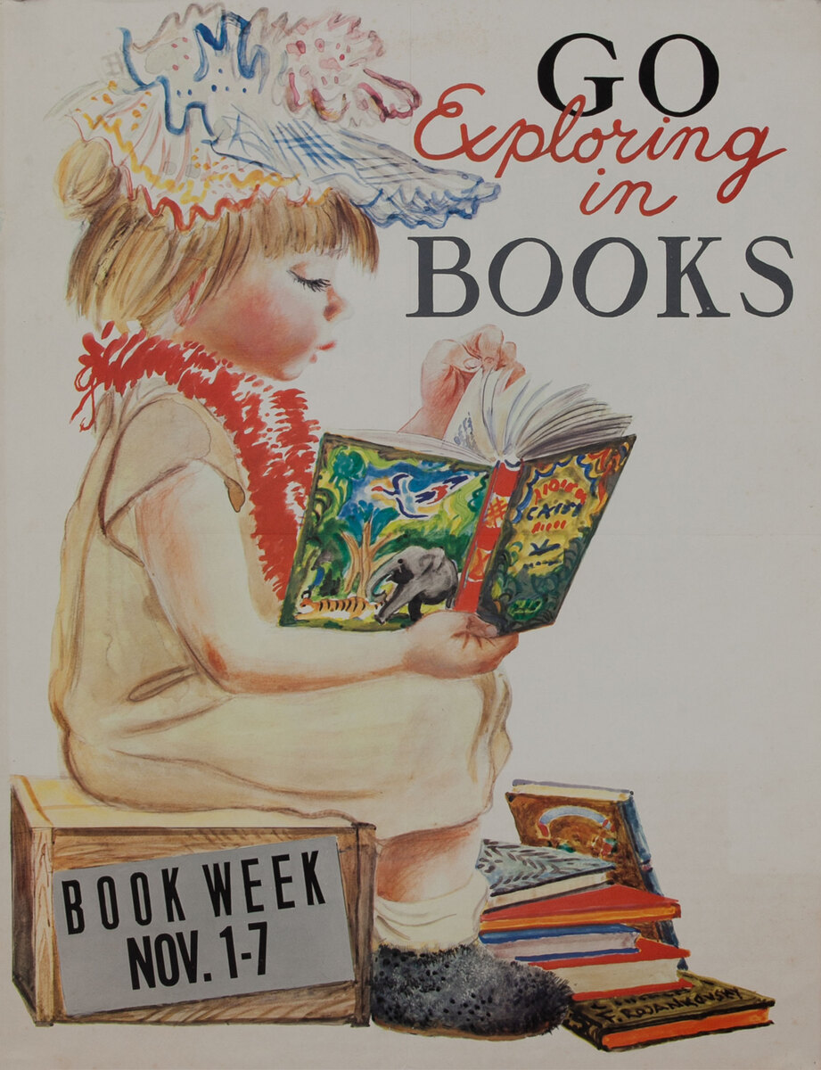 Go Exploring in Books Children’s Book Week Poster