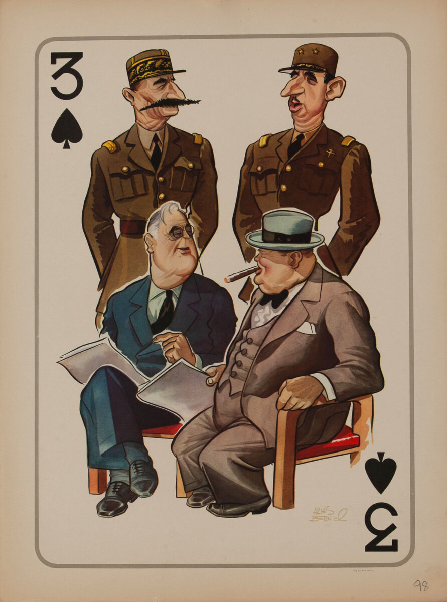WWII Satire Playing Card - Three of Spades