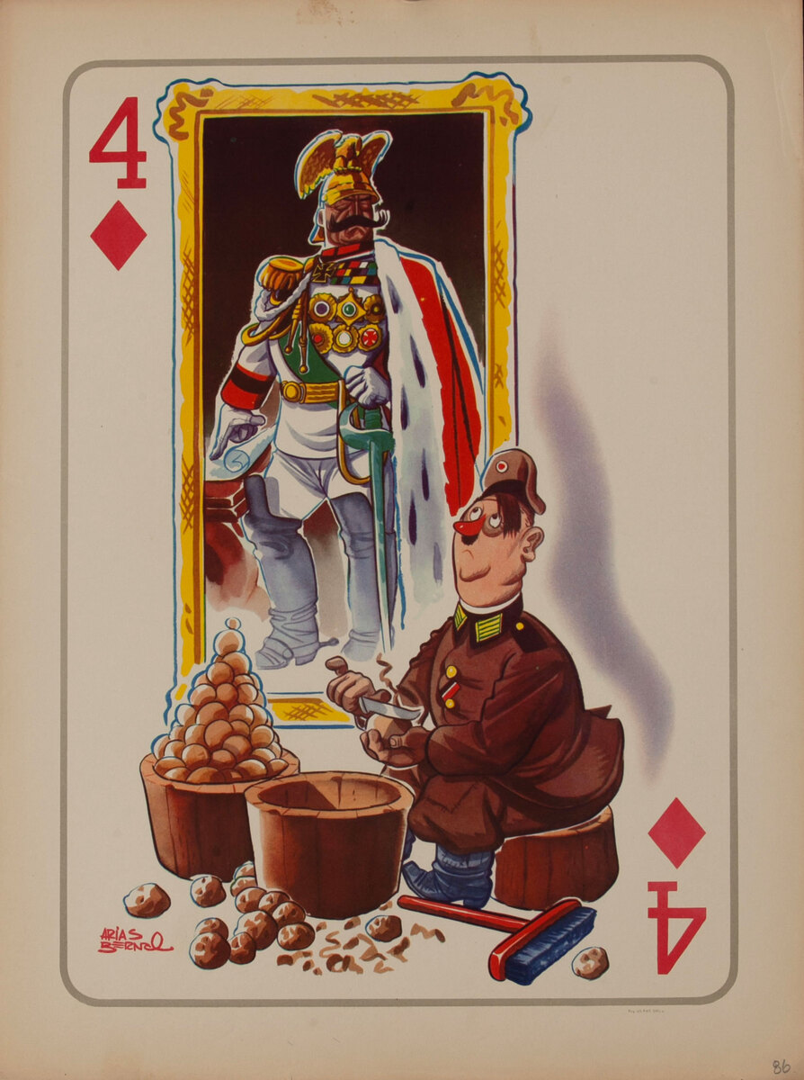 WWII Satire Playing Card - 4 of Diamonds
