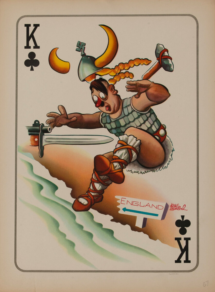 King of Clube WWII Satire Playing Card - Adolf Hitler as a Valkyrie 