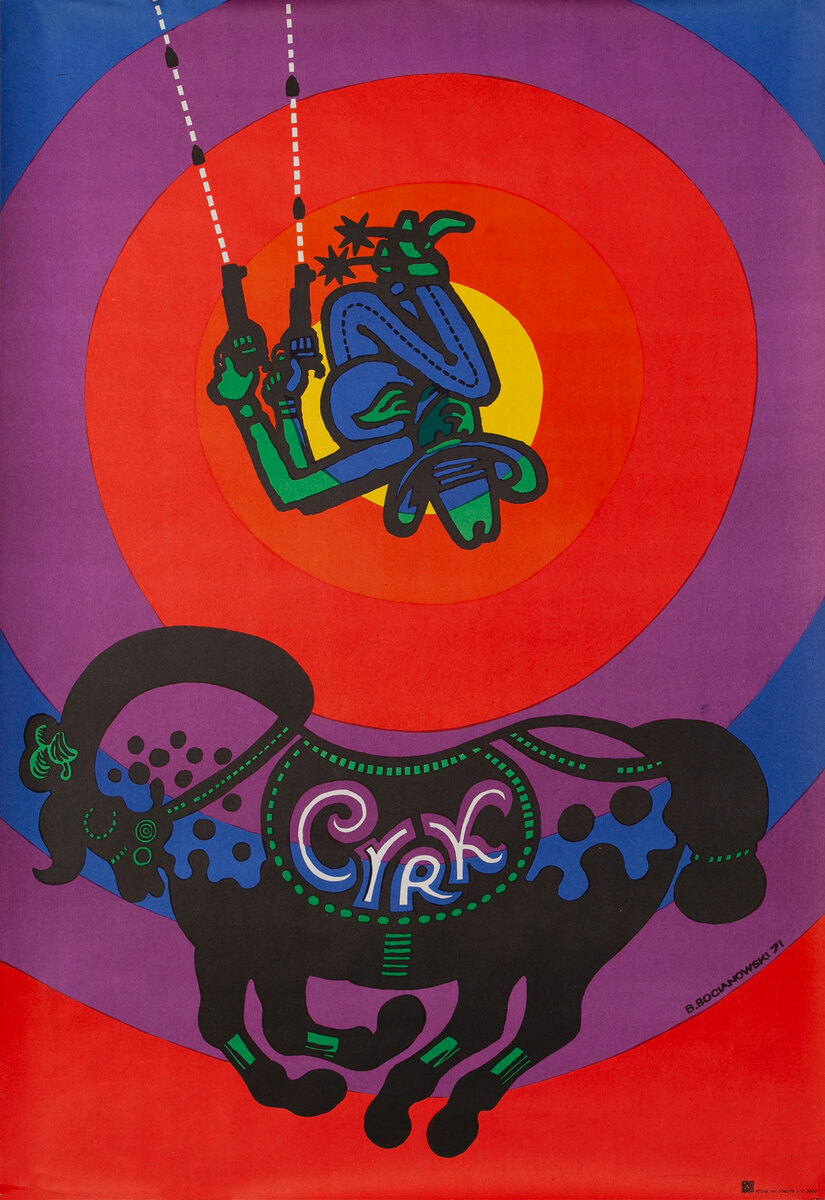 Cyrk Original Polish Circus Poster,  Bare Back Horse Rider