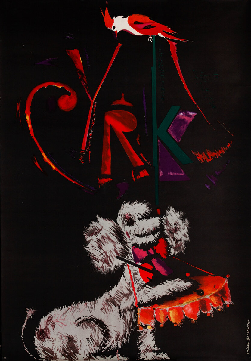 Cyrk Original Polish Circus Poster, Poodle