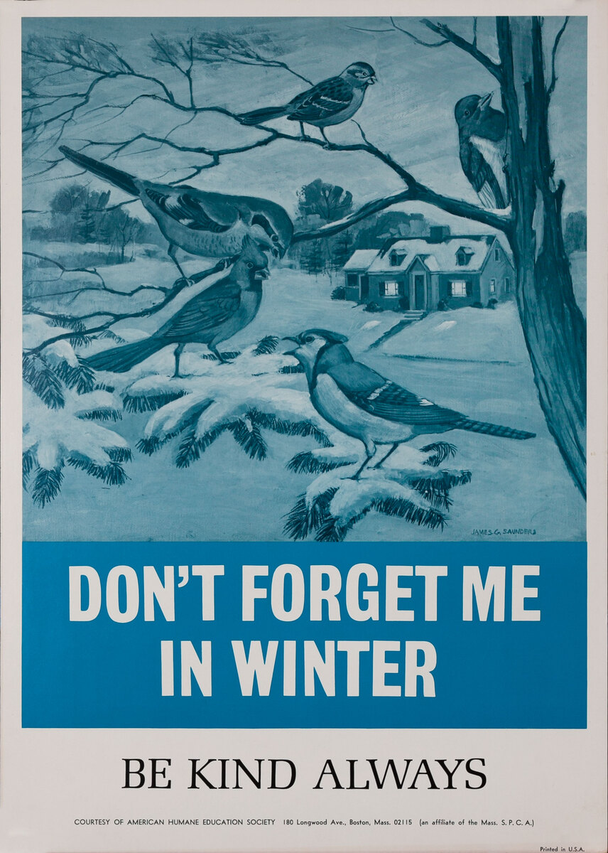 Don't Forget me in the Winter - Be Kind Always Aerican Humane Society Poster
