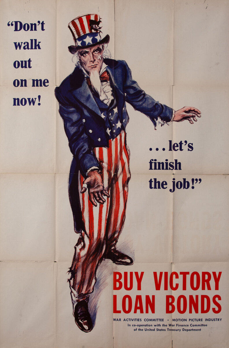 Buy Victory Loan Bonds, Life Size Uncle Sam WWII Poster