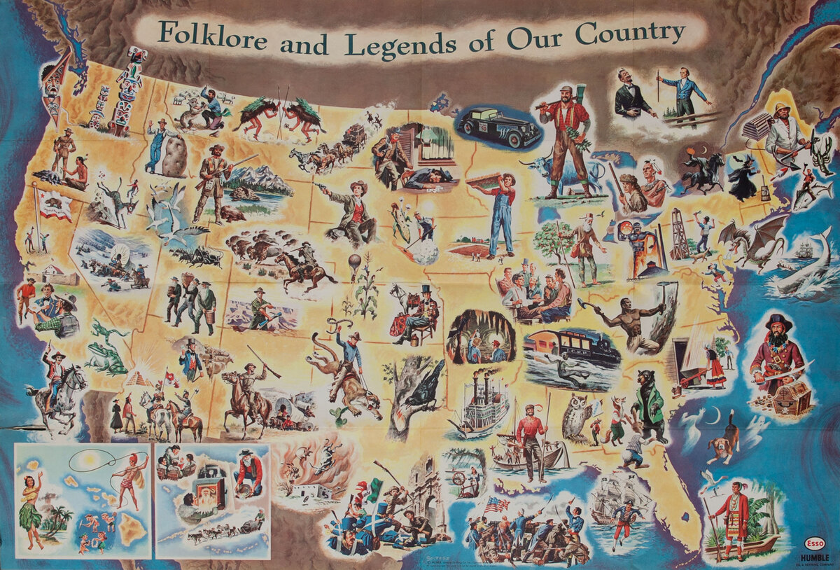 Folklore and Legends of Our Country Esso - Humble Propotional Map