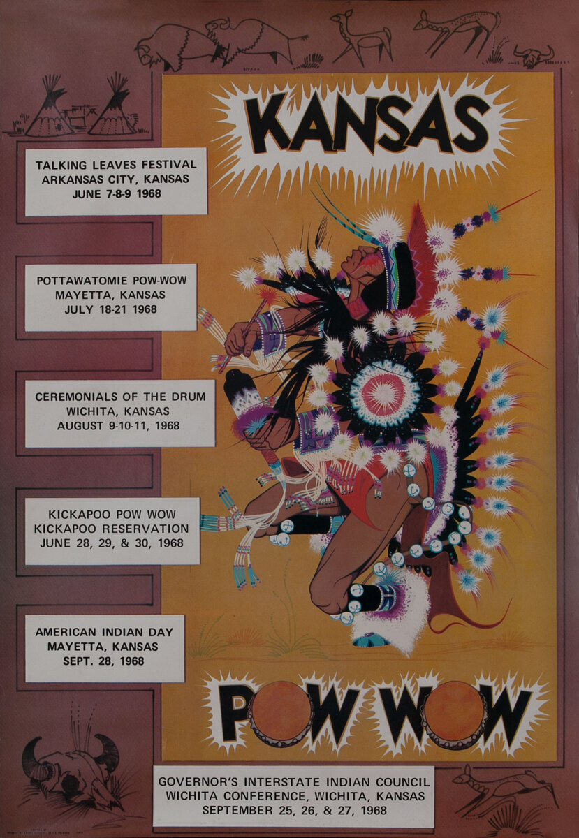 Kansas Pow Wow Generic Poster Showing the dates and lc