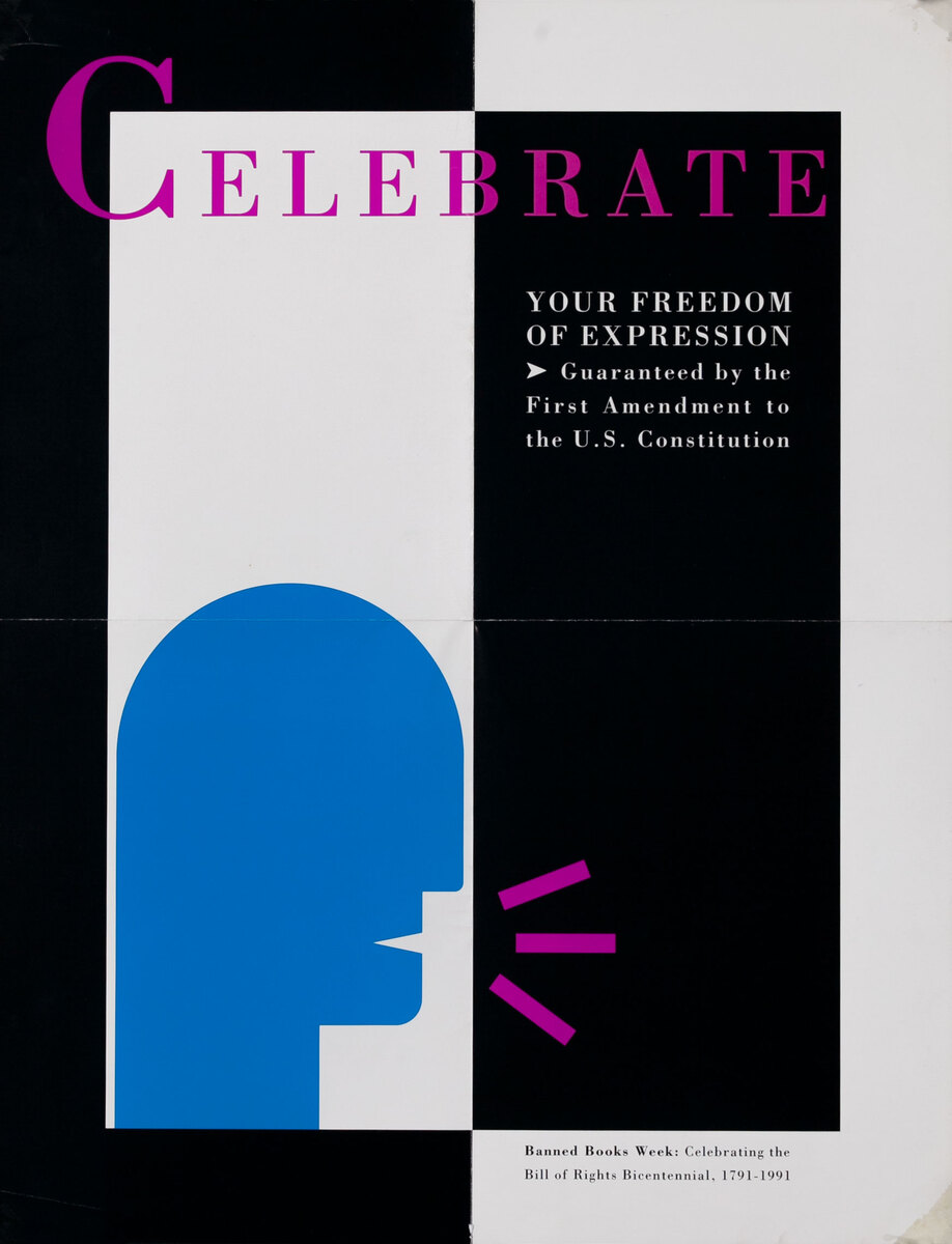 Banned Book Week Poster Celebrate Your Freedom of Expression - Head
