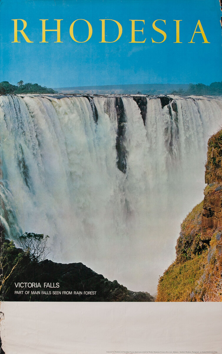 Rhodesia Victoria Falls - Part of the Main Falls Seen from Rain Forest