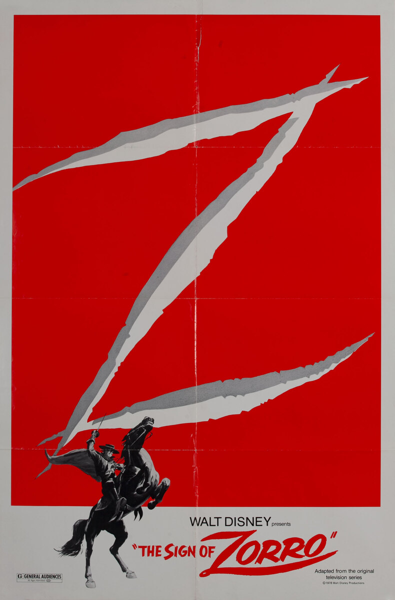 Walt Disney's The Sign of Zorro 1 Sheet Movie Poster R78