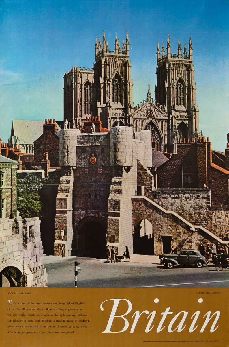 Bootham Bar, York British Travel Poster