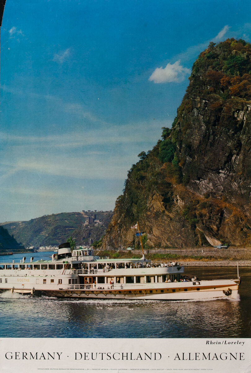 Germany Travel Poster Rhein Loreley Photo