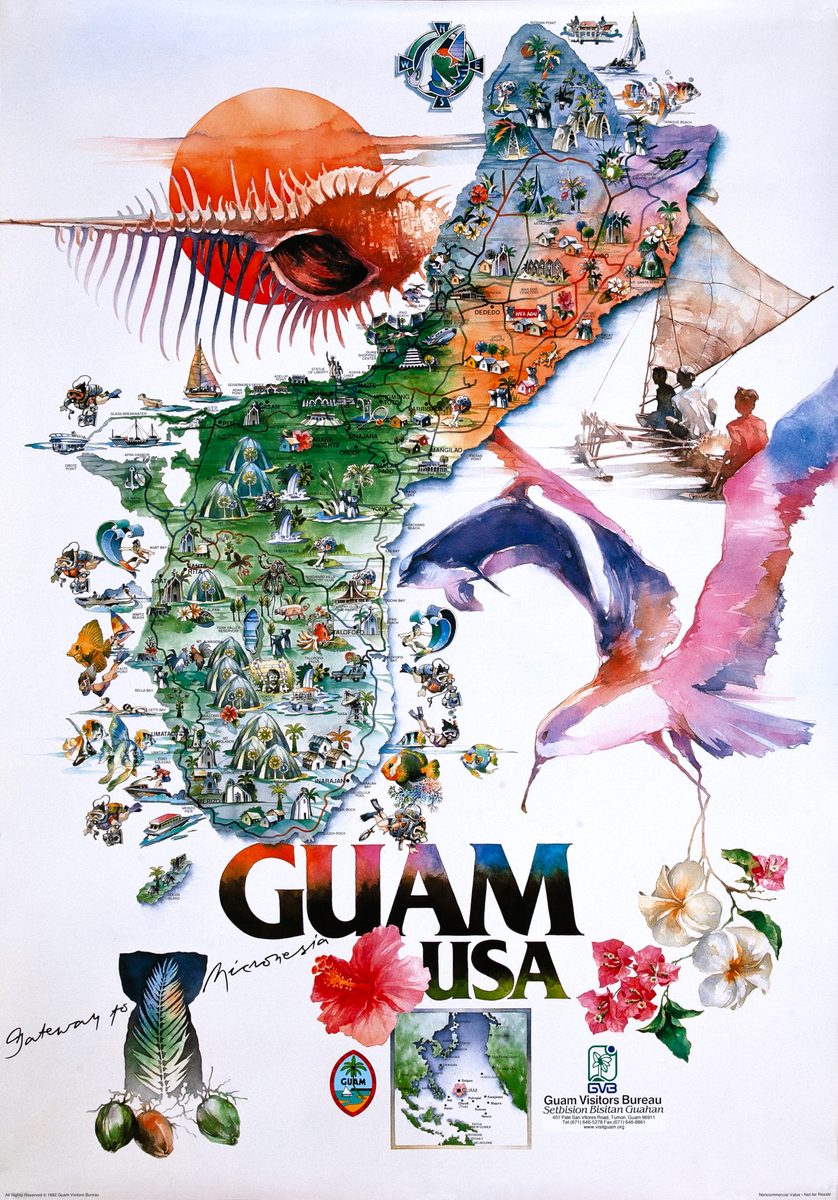 Guam USA Gateway to Micronesia Original Travel Poster