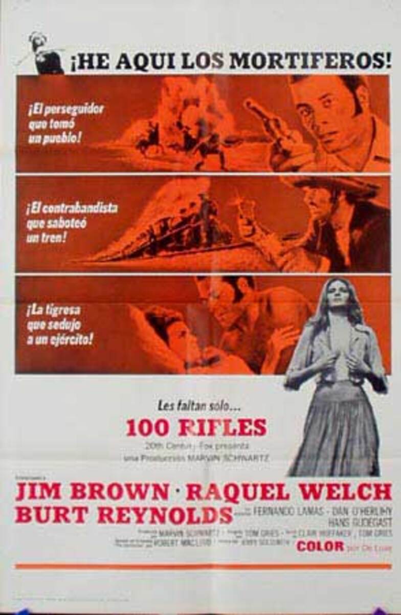 100 Rifles Original Movie Poster Spanish Release
