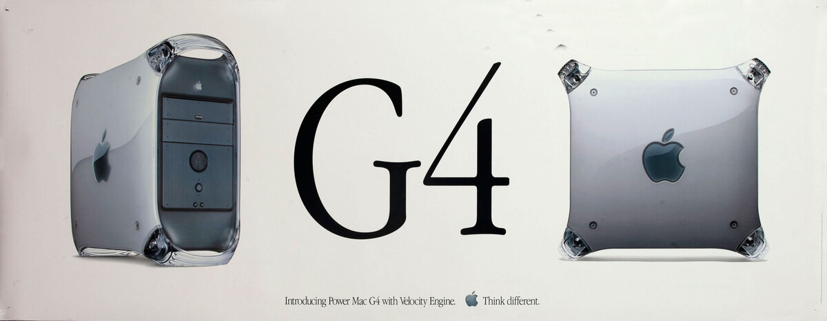 Apple Computer Poster G4 Introducing Power Mac G4 with Velocity Engine - Think Different. 
