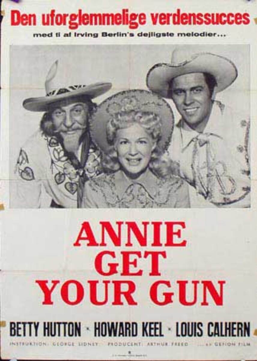 Annie Get Your Gun Original Vintage Movie Poster Swedish Release