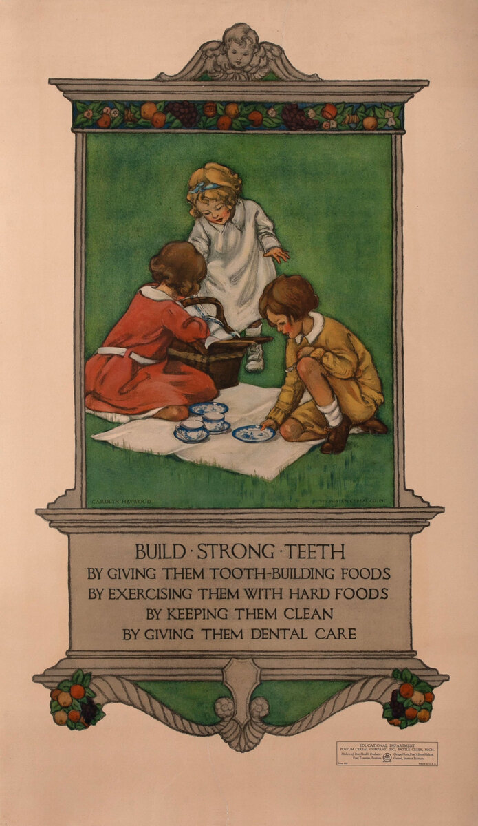 Build Strong Teeth Postum Advertising Poster
